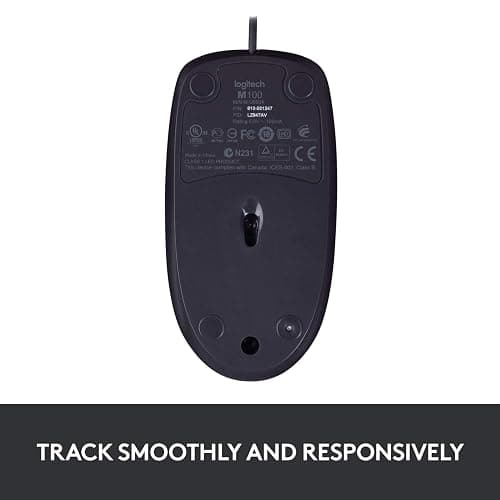 Logitech B100 Wired Mouse for Computer and Laptop, USB Corded Mouse, Right or Left Hand Use - Black thumbnail 6