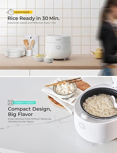 CUCKOO Micom Rice Cooker 3-Cup Uncooked / 6-Cup Cooked with Nonstick Inner Pot, Small Rice Maker with 8 Menu Options, Fuzzy Logic Technology, Auto Clean, Quick Rice Mode, White (CR-0375FW) thumbnail 7
