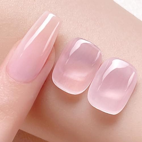 BORN PRETTY French Manicure Kit Nail Stamper & 2Pcs Jelly Milky Pink White | Colors Gel Nail Polish for French Tip, U V Light Cure thumbnail 2