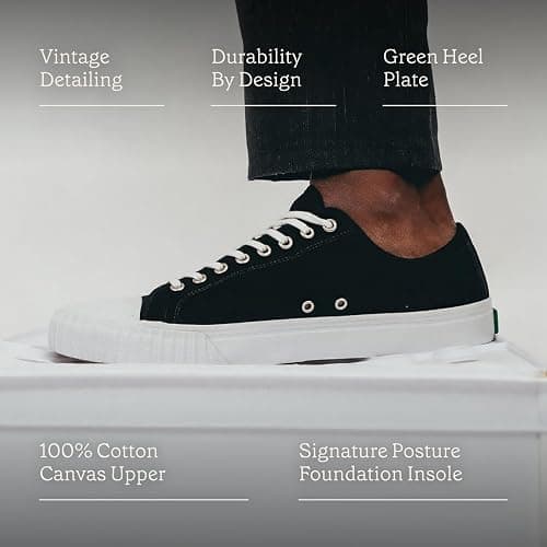 Unisex Center Low Top Canvas Sneaker|Black|Vulcanized thumbnail 7