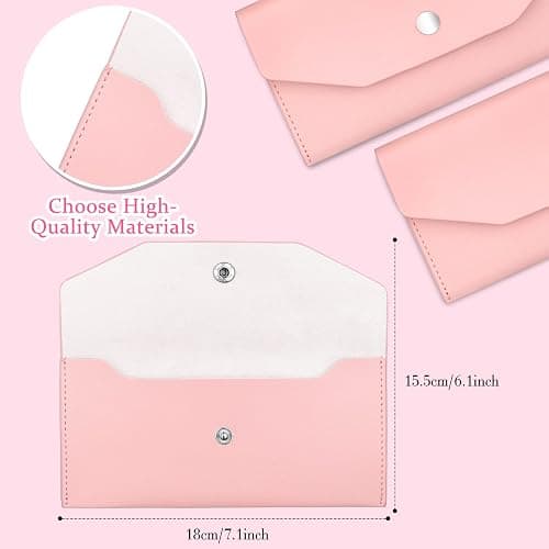 Frienda Cash Envelope Wallet PU Leather 7 x 3.5 Inch Reusable Budget Money Pouch Envelope Organizer 8 Cash Dividers 2 Sheets Category Sticker Labels for Wallets Bill Planner(Pink,Classic) thumbnail 5