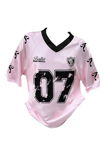 GORGLITTER Girl's Number Jersey Shirts Oversized Bow Graphic Tees V Neck Half Sleeve Going Out Tops Age 8-12 Years - Image 1