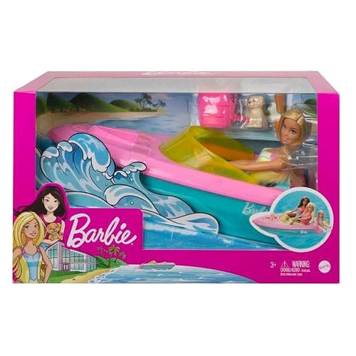 Barbie Doll and Boat Playset with Pet Puppy, Life Vest and Accessories, Fits 3 Dolls & Floats in Water, Gift for 3 to 7 Year Olds thumbnail 7