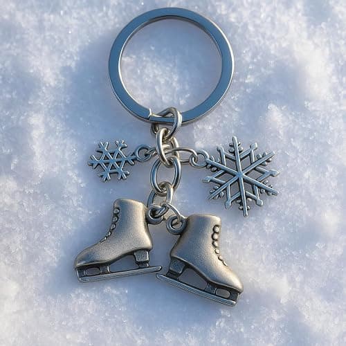 Ice Skate Keychain-Winter Sports Key Chain Set, Cute Bag Charms for Ski Lovers,KeyChains Gift for Men & Women thumbnail 4