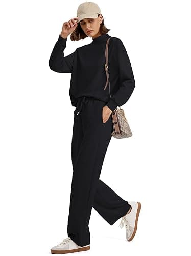 Sampeel Two Piece Sets for Women Mock Neck Matching Sets Loungewear Fall Clothes Travel Outfits Fashion 2025 XS-2XL thumbnail 3