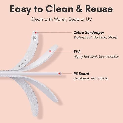 Makartt Nail File, 100/180 Grit 20 Pcs Nail Files for Natural Nails, Professional Strong Emery Boards for Nails Doubled Sides Washable Fingernail Files Manicure Tool Set thumbnail 6