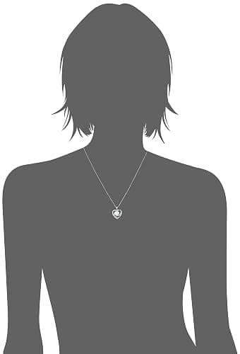 Amazon Essentials Women's Sterling Silver Created Opal and White Sapphire Open Heart Pendant Necklace, 18", Pretty Gift thumbnail 4