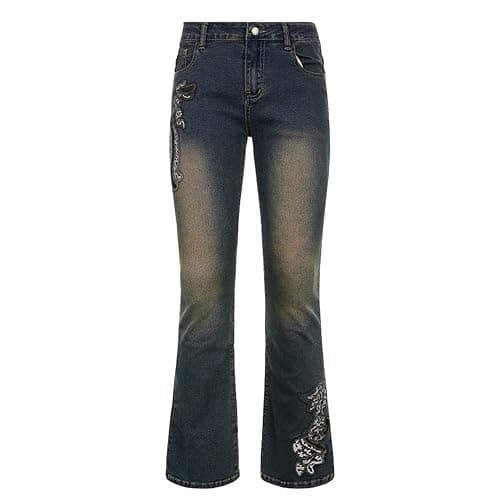 Baggy Denim Pants High Waisted Wide Leg Cargo Jeans Trousers thumbnail 3