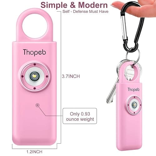 Personal Safety Alarm for Women – Superior Loud Siren & SOS Strobe | Premium Compact & Well-crafted Self Defense Keychain Alarm, College Dorm Essential, Variety of Colors (Pink) thumbnail 7