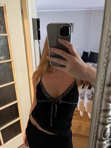 Emo Coquette Cropped Top Grunge 2000s Spaghetti Strap Tops Streetwear Vintage Camisole Y2k Cheetah Tops thumbnail 7