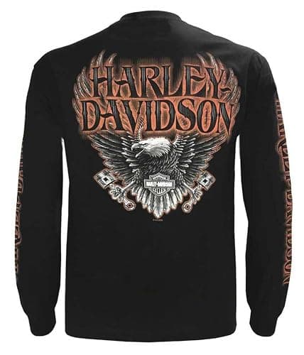 Harley-Davidson Men's Eagle Piston Long Sleeve Crew Shirt, Black 30299947 thumbnail 2