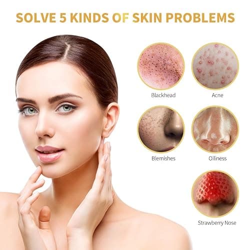 Blackhead Remover Mask, 24K Gold Peel Off Mask, Gold Facial Mask Anti-Aging, Deep Cleansing, Reduces Fine Lines＆ Wrinkles Great for All Skin, With Blackhead Remover Extractor Tools Kit & Brush thumbnail 4