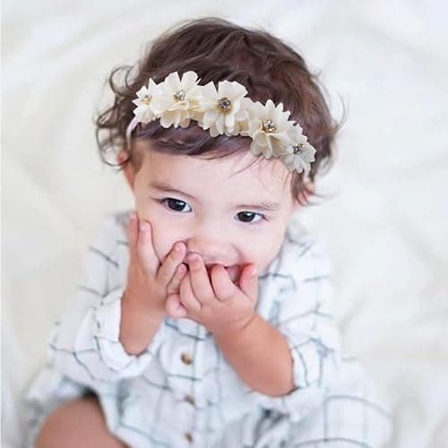 BFNAAgirl Baby Girl Headbands Nylon Flower Elastic Hairbands 6pcs Hair Accessories Gift for Newborn Infant Toddlers - 6pcs/set-5 thumbnail 7