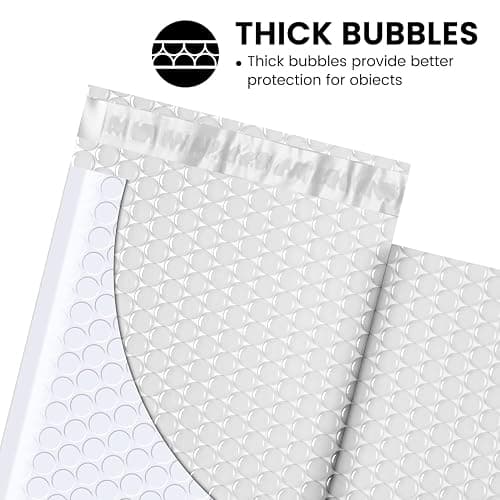 Fuxury Bubble Mailers 4x8 Inch White 200 Pack Padded Envelopes Usable Size 4x7" Thick Mailing Envelopes Bubble Opaque Padded Mailers Shipping Bags for Mailing Jewelry Makeup Small Business#000 thumbnail 3