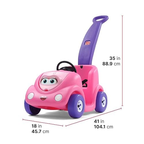 Step2 Push Around Buggy Kids Push Car, Ride On Toy, Stroller Substitute, Includes Seat Belt & Horn, Made of Durable Plastic, Max Weight 50 lbs., For Toddlers 1.5-4 Years Old, Pink thumbnail 3
