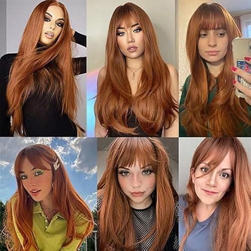 AiPliantfis Glueless Wig Human Hair Wig Echthaar Perücke Damen Straight Perücke Damen Echthaar #30 Brown 4x1 Lace Natural Hairline with Baby Hair Minimal Smell 32 Zoll thumbnail 6