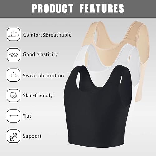 XUJI Transgender FTM Breathable Half Chest Binder thumbnail 3