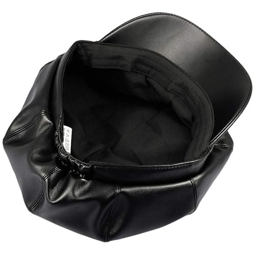 Sportmusies Polyester 8 Panels Newsboy Caps for Women | PU Leather y2k Style 90s Vintage Page Boy Cabbie Painter Hat Gatsby Ivy Beret Cap thumbnail 3