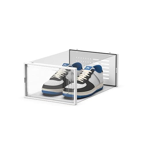 SEE SPRING Shoe Storage Boxes, Clear Plastic Stackable Shoe Organizer for Closet, Shoe Rack & Holder Sneaker Container, 12 Pack Clear thumbnail 4