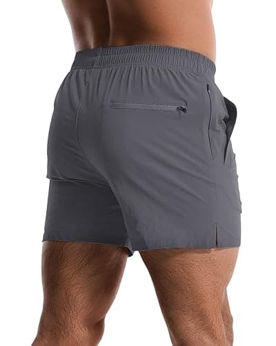 Lempue 2 Pack Mens Athletic Shorts 5 Inch Quick Dry Gym Workout Shorts Men Lightweight Sports Running Shorts with Pockets thumbnail 3