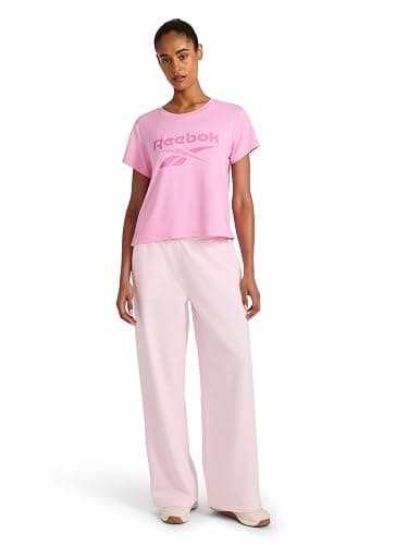 Reebok Womens Tonal Wide Leg Sweatpant, Standard Fit, 30” Inseam, Midweight Cotton-Poly Fabric thumbnail 3