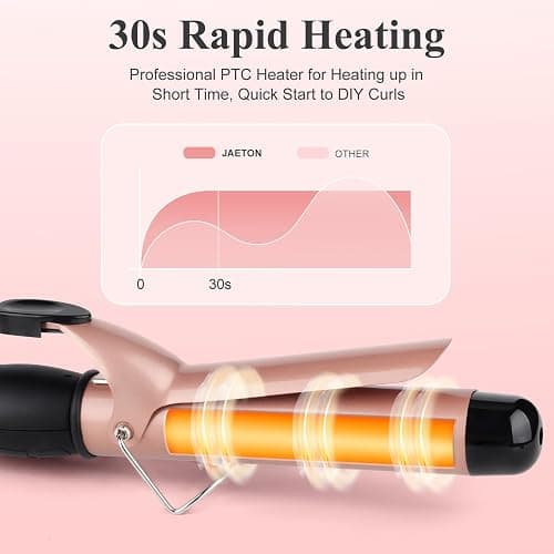 Curling Wand 32MM Curling Tongs with cilp Large Barrel Curling Iron Adjustable Temperature, Professional Hair Curler with Glove for Long & Medium Hair, Dual Voltage thumbnail 3