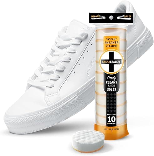 SneakERASERS Sole and Sneaker Cleaner - Premium Shoe Cleaning Kit with Dual-Sided Sponges - Effective Shoe Cleaner for White Sneakers, Tennis Shoes - Easy, Gentle Rub Design, 10 Pack - Image 1