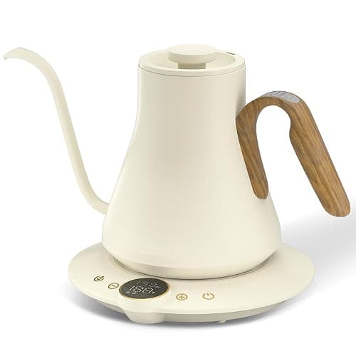 Cocinare FLOW B9 Gooseneck Electric Kettle, Precise Temperature Control for Pour-Over Coffee & Tea Brewing, Stainless Steel Interior, Rapid Heating for Boiling Water 0.9L (Morandi White) - Image 1