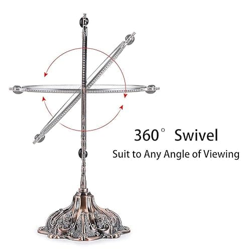 SUMTree Vintage Oval Double Sided Rotatable Dressing Mirror - Desktop Vanity Decorative Standing Tabletop (Small) (Red Bronze) thumbnail 6