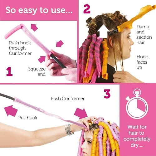 VASLON Spiral Curls Styling Kit,18 Pcs Pack 55cm Hair Rollers，Hair Curler Magic Spiral Ringlets Circle Roller, Wave Hair Roller Tools thumbnail 5