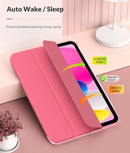 MoKo Case for New iPad (A16) 11th Generation 2025/ 10th Generation 2022, iPad 11 inch/ 10.9 inch Case with Soft TPU Translucent Frosted Back Cover, Auto Wake/Sleep, Support Touch ID, Watermelon thumbnail 7