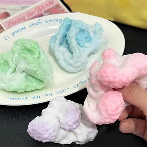 3 Pack Stress Relief Balls, Soft Squishy Bead Filled Squeeze Balls for Anxiety Relief and Focus, Durable Hand Therapy Balls for Adults Office Desk Home (Blue Pink Purple) thumbnail 6