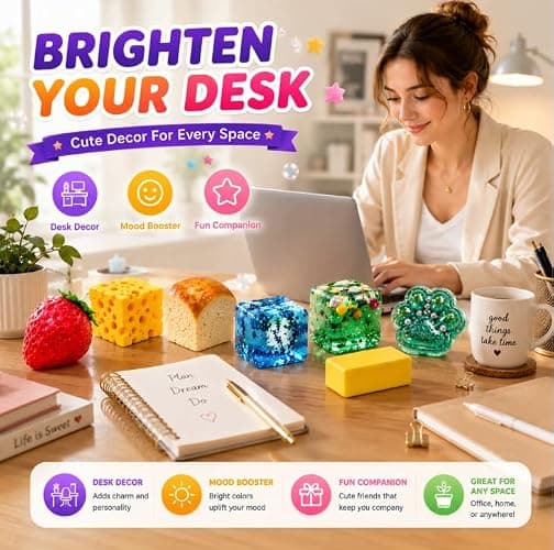 8-Piece Squishy Fun Box Mystery Set, Blind Box Malt Sugar Creative Slow Return Squishies Relief Hand Relax Desk Decor Party Favor Gifts for Adult (Style 1) thumbnail 4