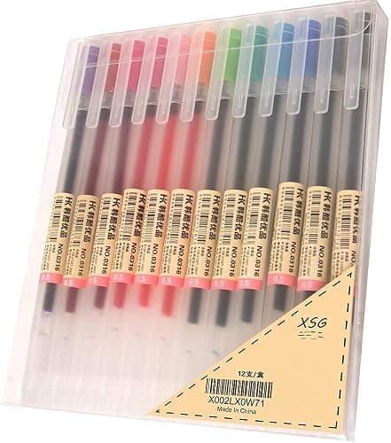 XSG Premium Gel Ink Pen Fine Point Pens Ballpoint Pen 0.5mm for Japanese Office School Stationery Supply 12 Packs - Image 1