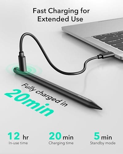 ESR Geo Digital iPad Pencil Findmy Compatible with Apple iPad 2018-2025,with Easy Shortcuts for Apple iPad A16/10/9/8 & Air 13/11 & Pro 12.9/13/11 & Mini 7/6/5,Black(No Wireless Charging) thumbnail 5
