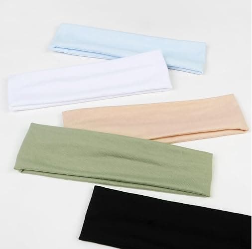 TERSE Headbands for Women's Short Hair - Non-Slip Elastic Sweat Hairbands, Soft Fabric Cloth Bands for Workout, Yoga, Running, Sports, Thin Hair Wrap for Girls thumbnail 3