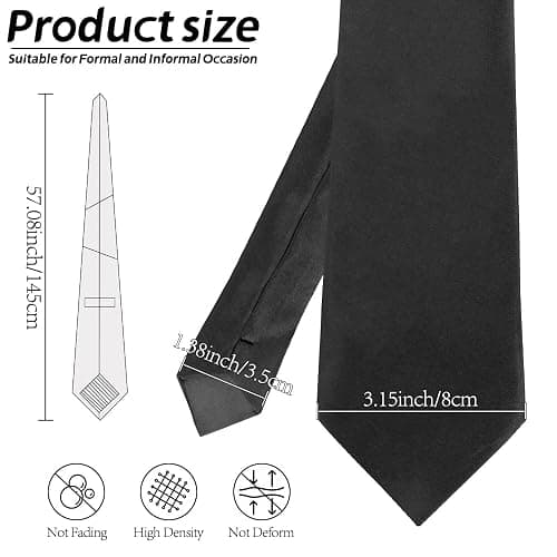 ItkFresh Ties for Men, Mens Ties Solid Color, Men's Neckties Satin, Formal Tie for Wedding Business Graduation thumbnail 2