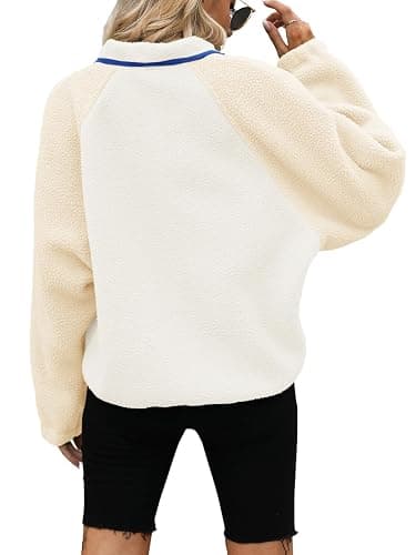 Yanekop Womens Fleece Jacket Button Down Sherpa Jacket Fuzzy Sweaters | Cozy Cropped Jacket with Pockets, Fluffy Warm Coats, Fuzzy Fleece Sweater, Fall Jacket, Winter Warm Coat, Travel Outfit thumbnail 4