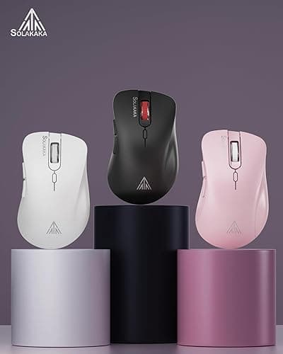 SOLAKAKA SM66 White Silent Dual Mode 2.4GHz Wireless Mouse, Adjustable 4800 DPI, Rechargeable Computer Mouse for PC, Mac, Laptop, Desktop - white thumbnail 8