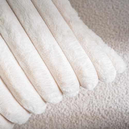 DEELAND Pack of 2 Faux Fur Plush Decorative Throw Pillow Covers Fuzzy Striped Soft Pillowcase Cushion Covers for Sofa Couch Bedroom 16x16 inch thumbnail 3