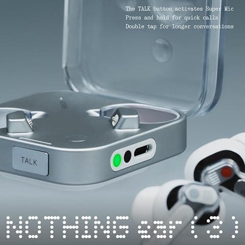 Nothing Ear (3) Wireless Earbuds Super Mic 45dB Hybrid Active Noise Cancelling Bluetooth Headphones Hi-Res 6 Mics, 12mm Dynamic Bass Boost, Dual Connect ANC Sport Ear Buds for iPhone Android, Black thumbnail 3