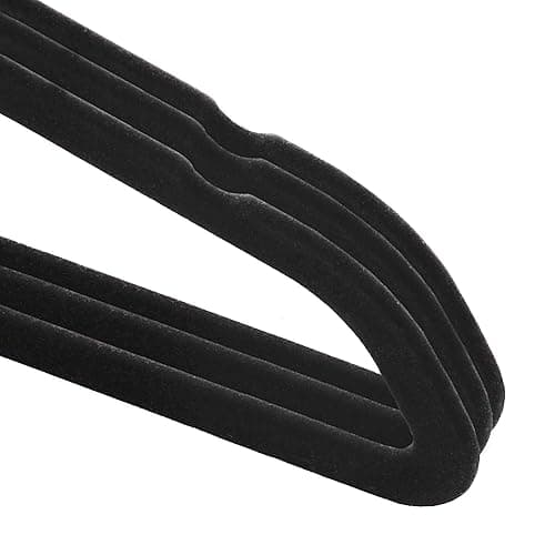 Casafield 50 Velvet Baby Hangers - 11" Size for Infant & Toddler Clothes - Black - Black thumbnail 5