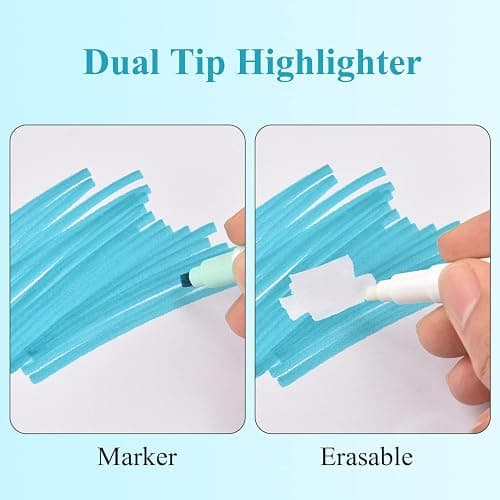 Dacono Erasable Highlighters, 12 Pcs Bible Highlighters No Bleed Through, Chisel Tip Assorted Colors Highlighter Erasable Marker Pens for Journal Planner Notes School Office Supplies thumbnail 6