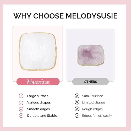 MelodySusie 1PC Square Shape Resin Nail Art Palette, Professional Color Mixing Board for Gel Polish, Acrylics, Pigment Blending, Salon and DIY Makeup Artist Tool, White thumbnail 6