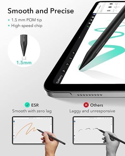 ESR Geo Digital iPad Pencil Findmy Compatible with Apple iPad 2018-2025,with Easy Shortcuts for Apple iPad A16/10/9/8 & Air 13/11 & Pro 12.9/13/11 & Mini 7/6/5,Black(No Wireless Charging) thumbnail 7