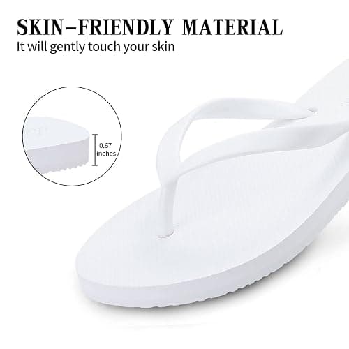 shevalues Slim Flip Flops for Women Beach Rubber Shower Shoes Basic Thong Sandals thumbnail 4