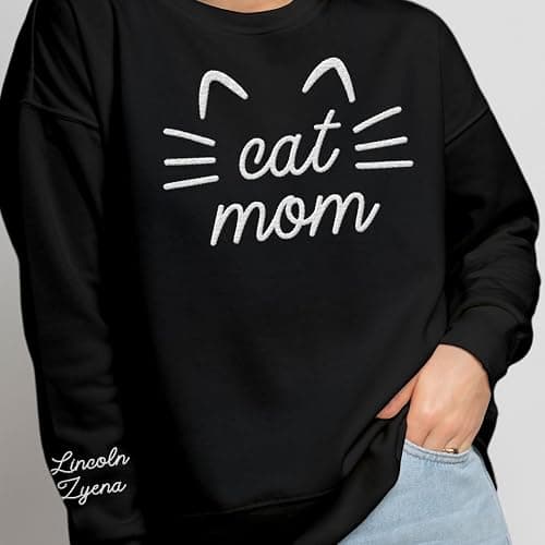 Custom Cat Mom Crewneck thumbnail 2