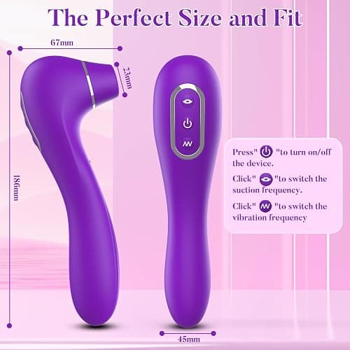 Vibromasseur, Femme Clitoridien Puissant Sextoy - Sextoys avec 10 Succion 10 Vibration Modes Sex Toýs Couple Femme USB rechargeable Gode Vibro-Masseur Sex Toys, Stimulateur Clitoridien à Succion - Violet-8cjf1 thumbnail 6