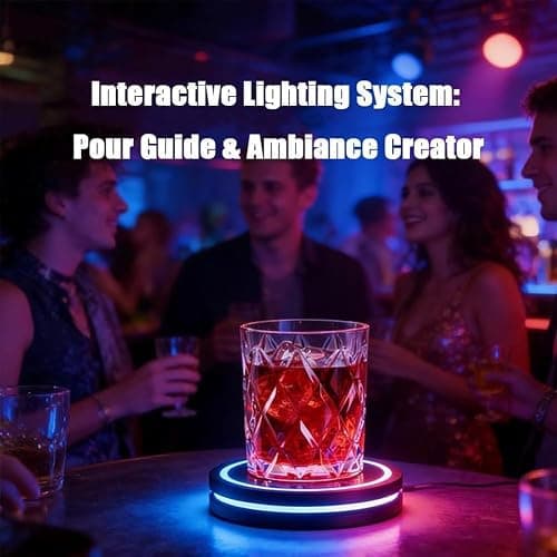 The Smart Coaster 2.0 Cocktail Machine and Mixer, Portable Drink Maker for Cocktails, Cocktail Maker with LED and Built-in Smart Sensing Tech for Home Bar Party Valentines Day Decorations (1, Black) thumbnail 7