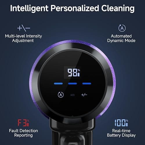 Cordless Vacuum Cleaner, 550W/50Kpa/70Mins Vacuum Cleaners for Home with Smart Auto Mode/LED Touch Display, Self-Standing Cordless Stick Vacuum Rechargeable, Vacuum Cleaner for Pet Hair/Carpet/Floors thumbnail 2